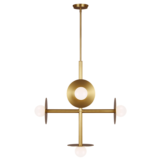 Nodes Large Chandelier - Burnished Brass Finish