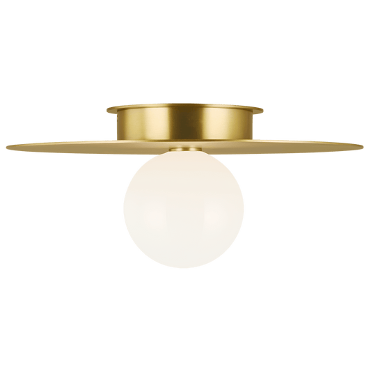 Nodes Large Flush Mount - Burnished Brass Finish