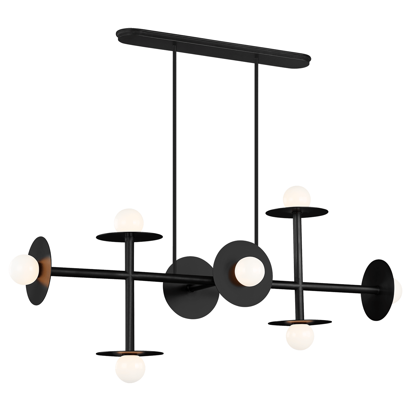 Nodes Large Linear Chandelier - Midnight Black Finish