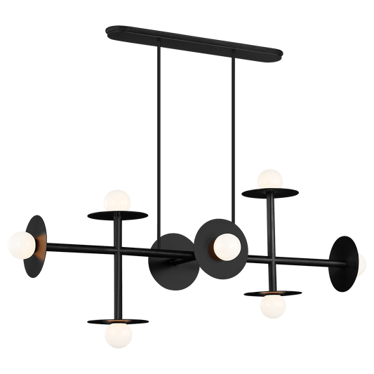 Nodes Large Linear Chandelier - Midnight Black Finish