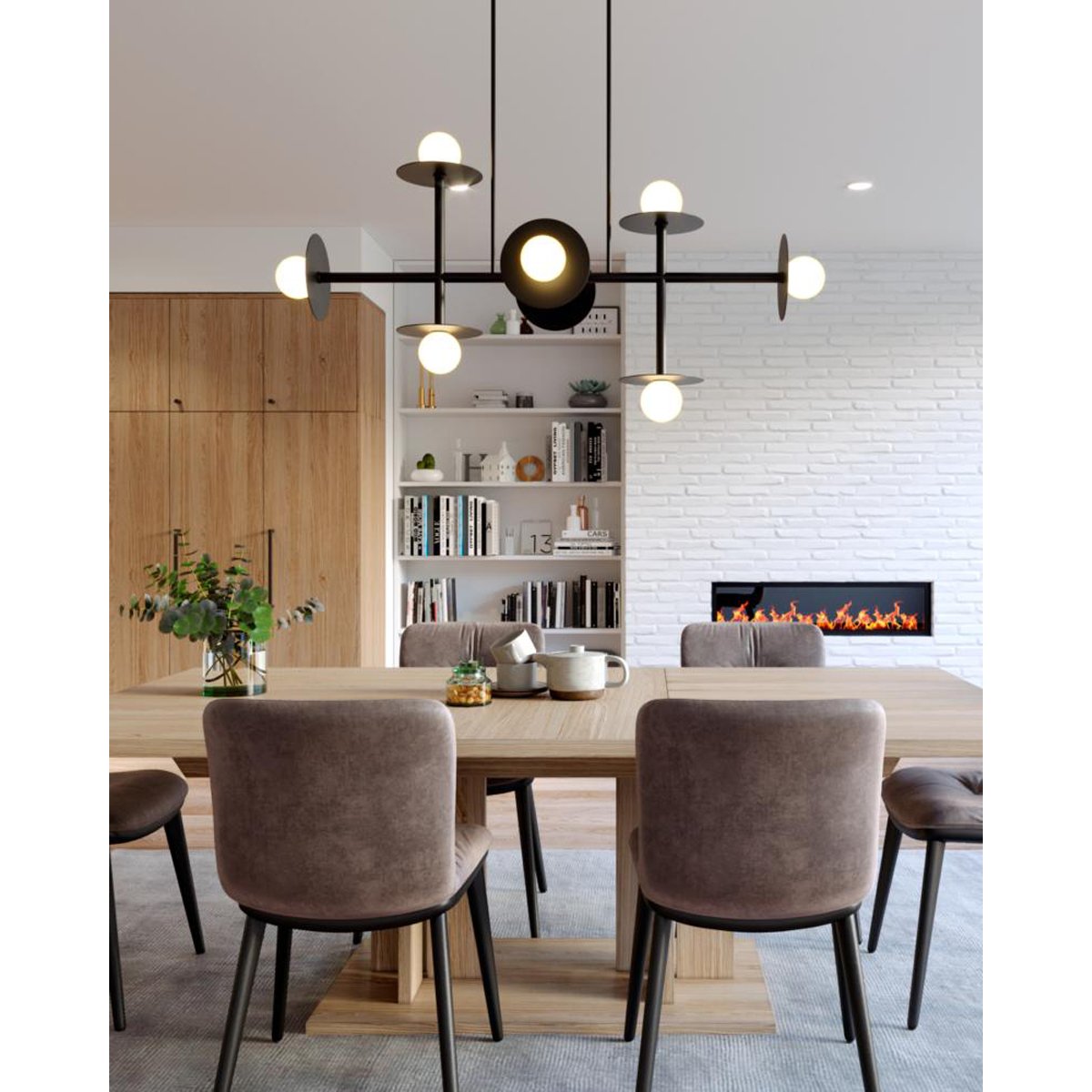 Nodes Large Linear Chandelier - Display