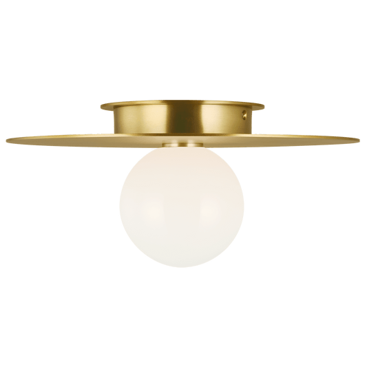 Nodes Medium Flush Mount - Burnished Brass Finish