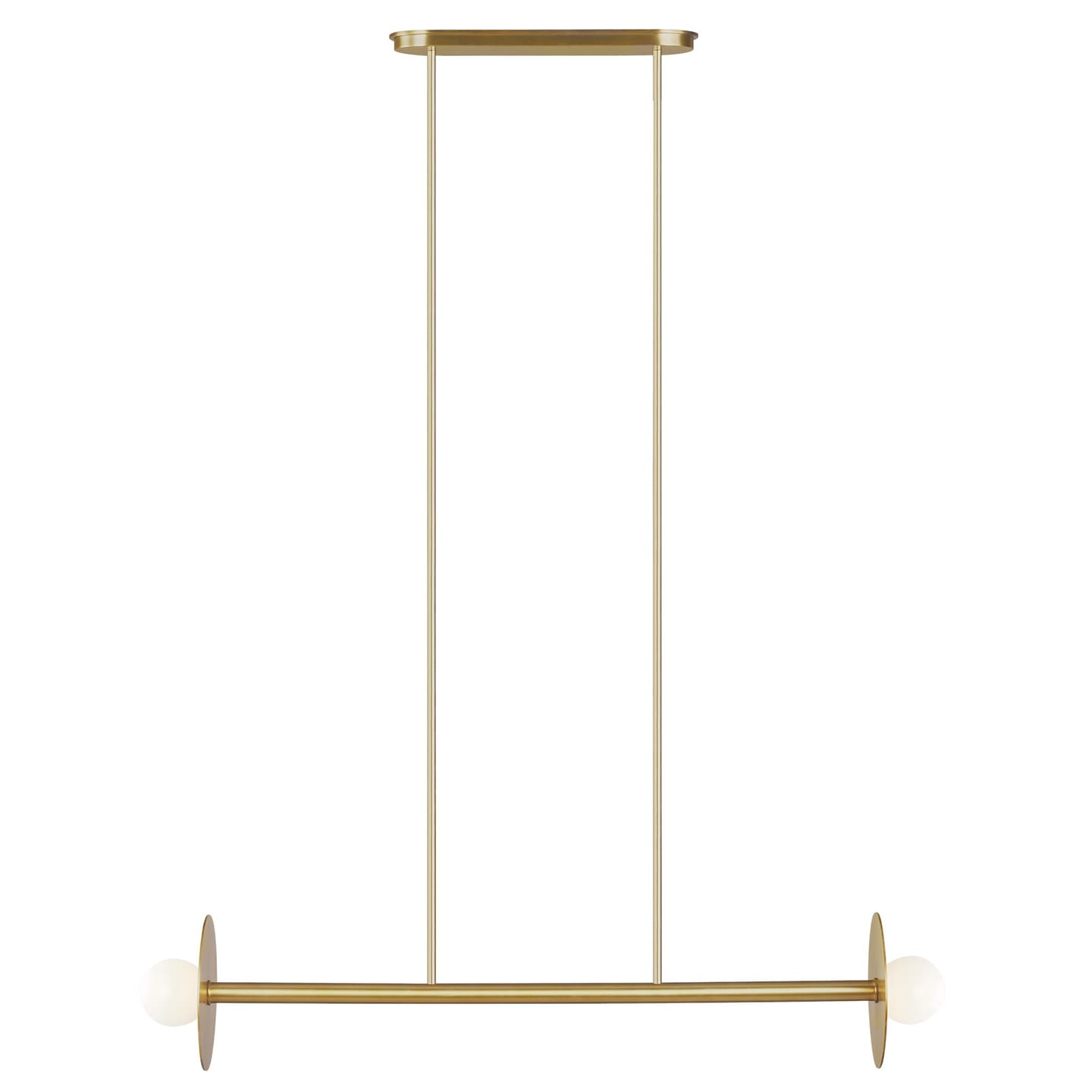 Nodes Medium Linear Chandelier - Burnished Brass Finish