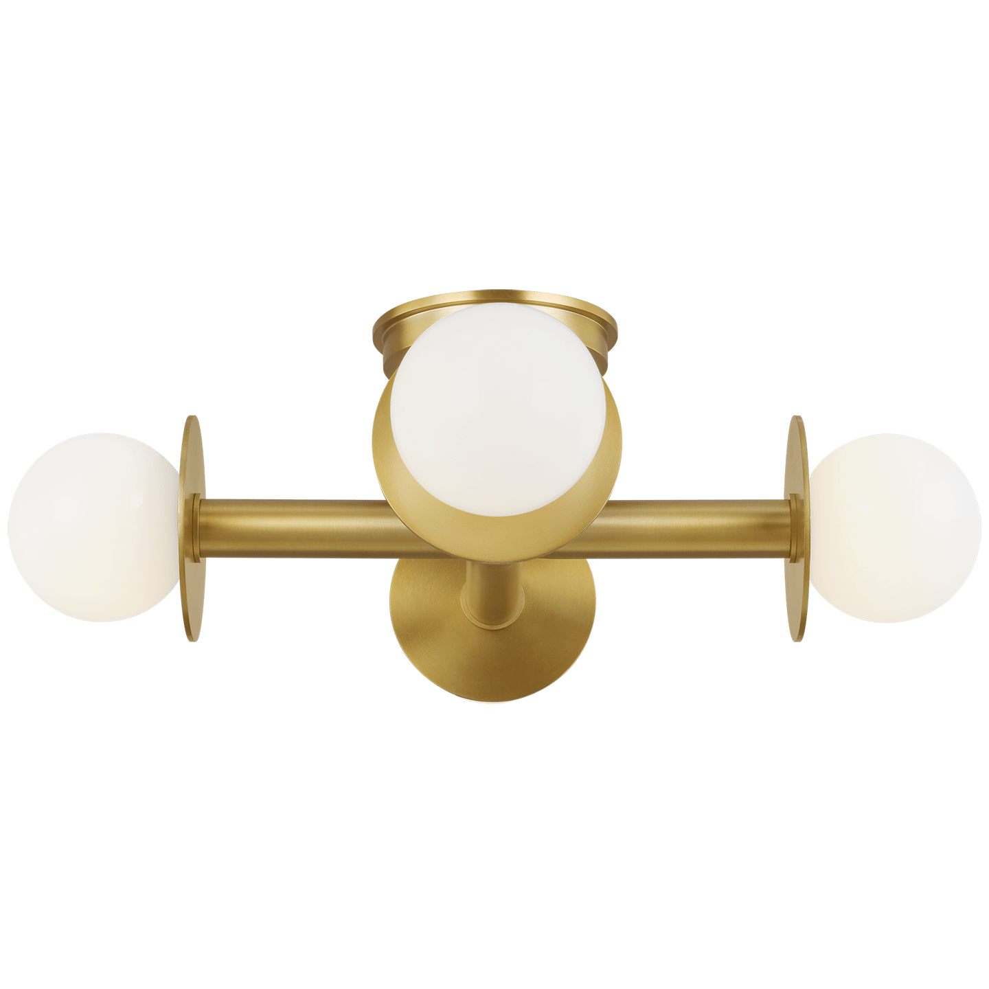 Nodes Semi-Flush Mount - Burnished Brass Finish