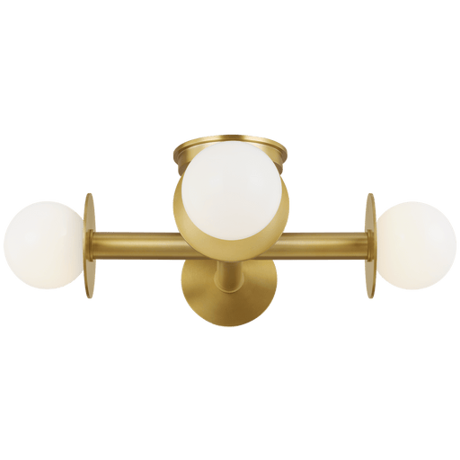 Nodes Semi-Flush Mount - Burnished Brass Finish
