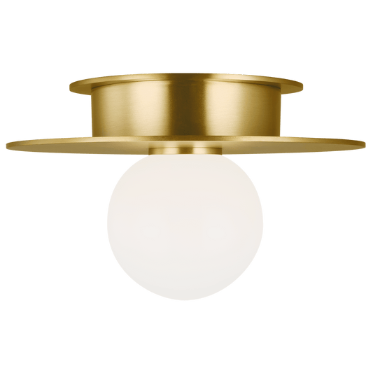 Nodes Small Flush Mount - Burnished Brass Finish