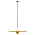 Load image into Gallery viewer, Nodes Wide Chandelier - Burnished Brass Finish
