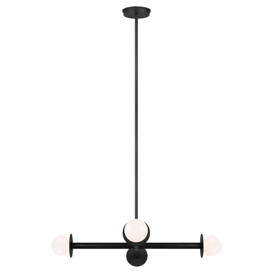 Nodes Wide Chandelier - Midnight Black Finish