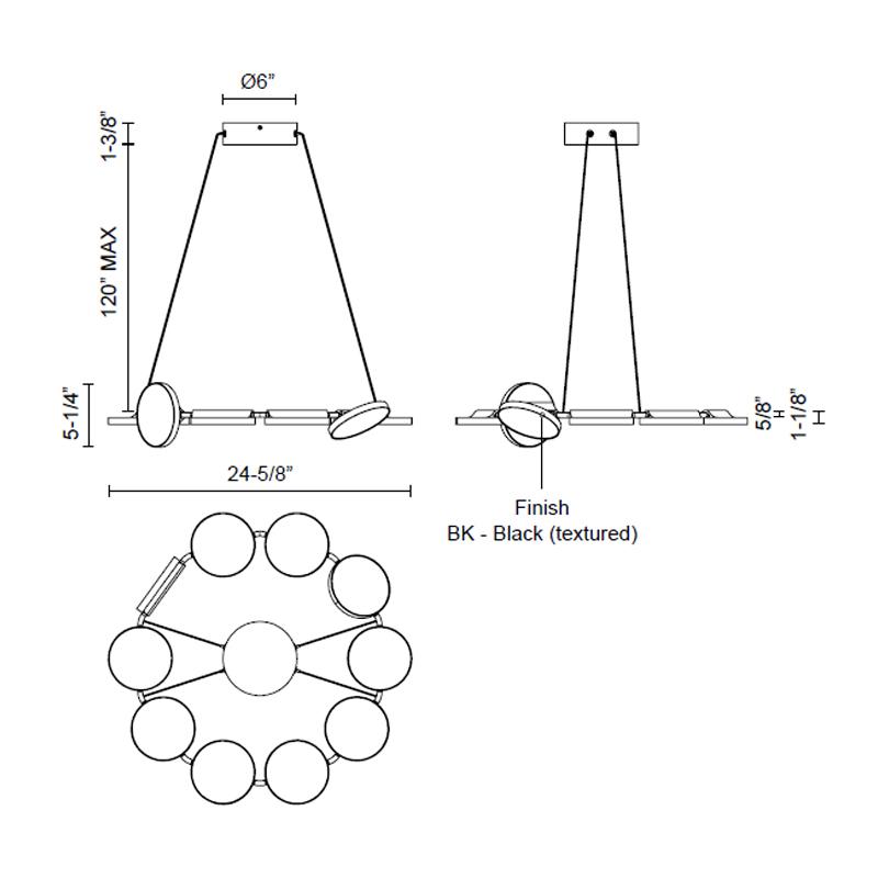 Novel LED Chandelier - Diagram