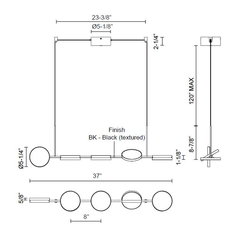 Novel LED Linear Suspension - Diagram