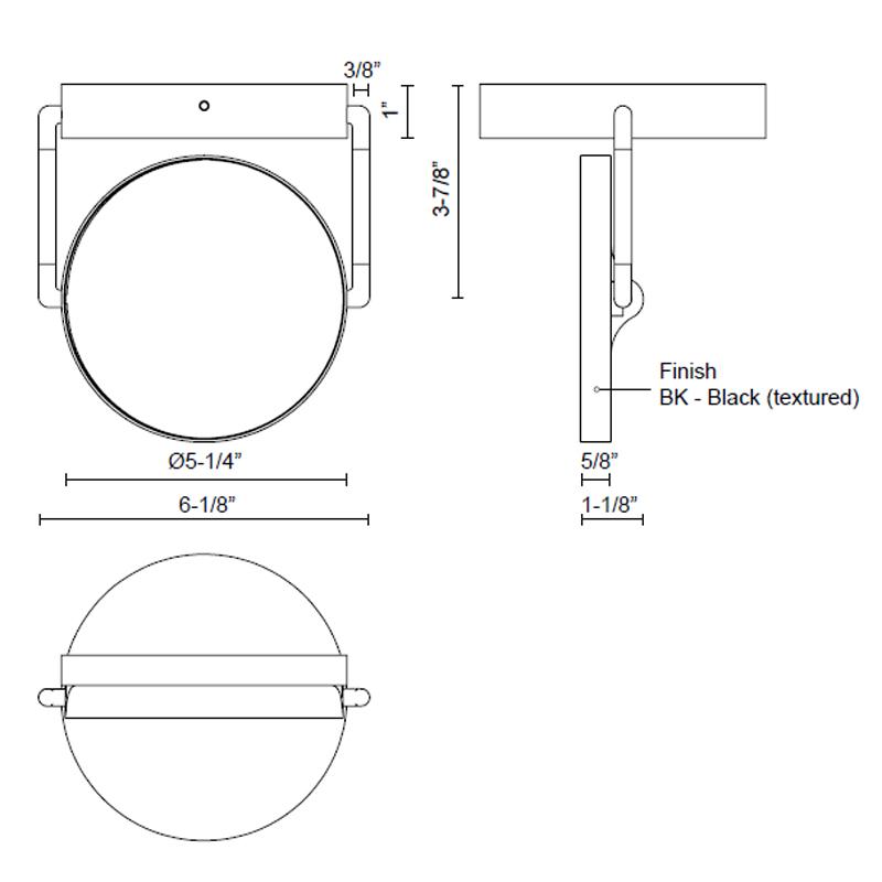 Novel LED Semi-Flushmount - Diagram