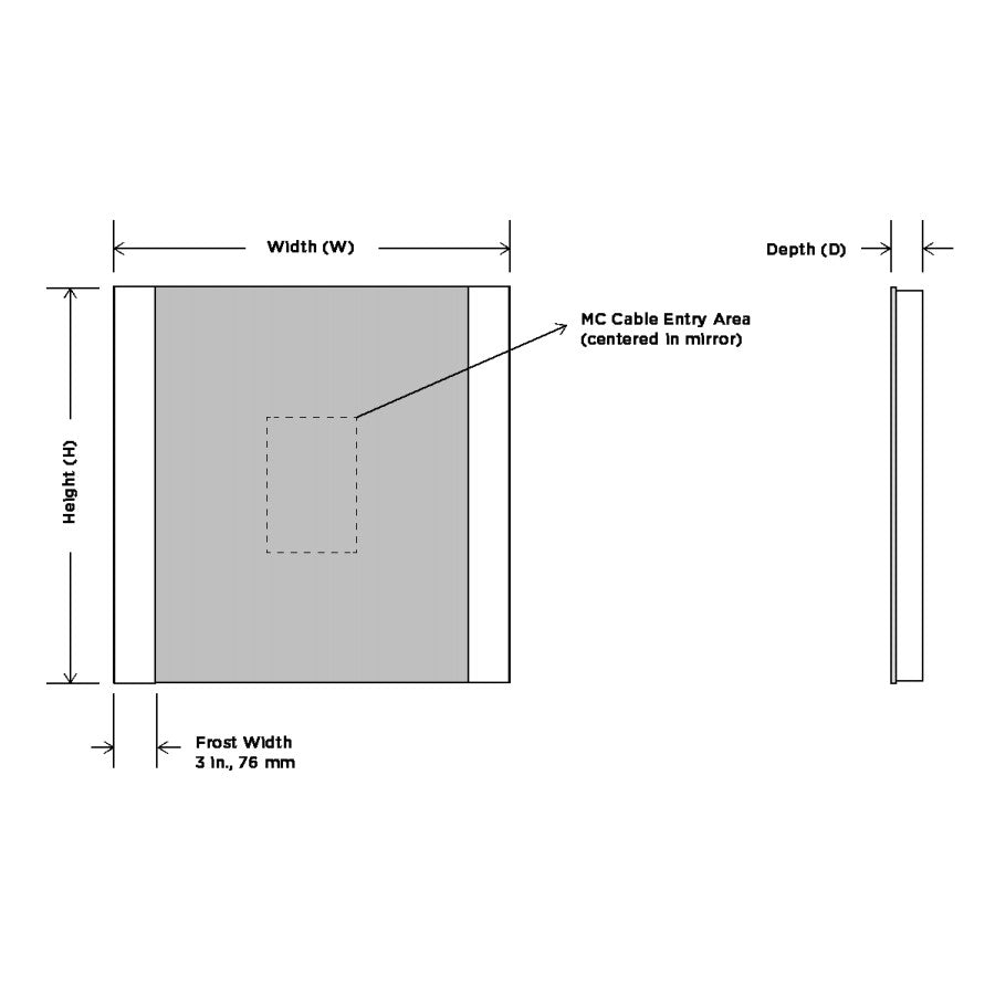 Novo Lighted Mirror Diagram