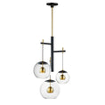 Load image into Gallery viewer, Nucleus LED 3 Light Pendant - Natural Brass/Black Finish
