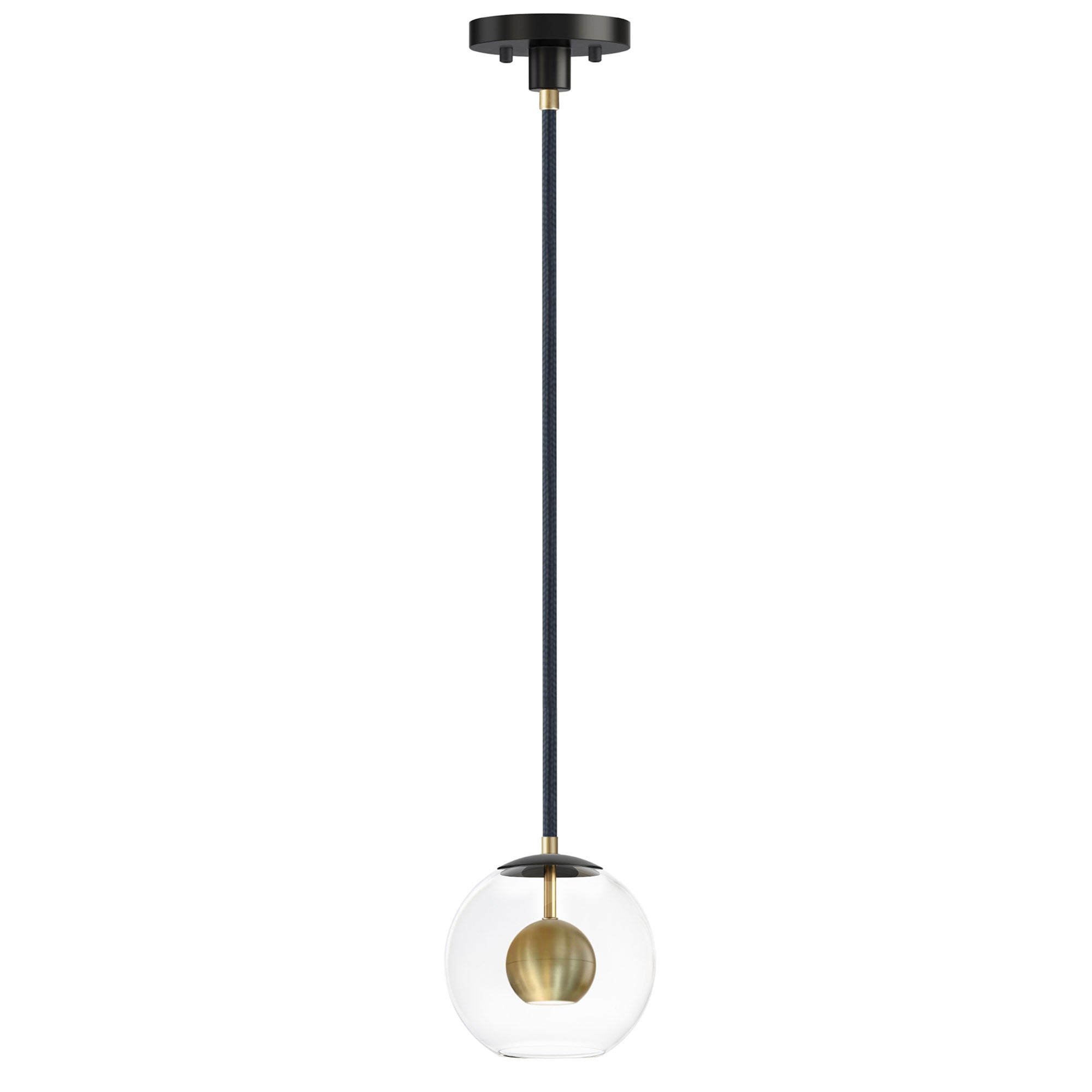 Nucleus LED Pendant - Black/Aged Brass Finish