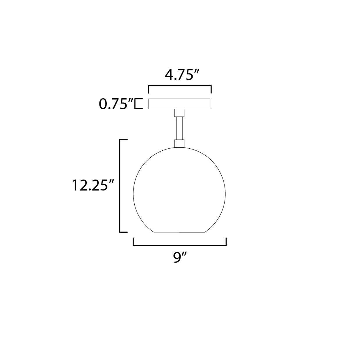 Nucleus LED Semi Flushmount - Diagram