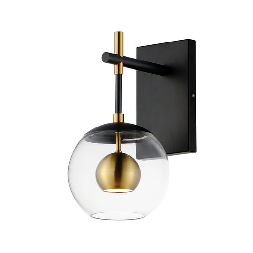  Nucleus LED Wall Sconce - Black/Aged Brass Finish