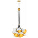 Nula Cluster Pendant - Shell White Finish with Gold Leaf Accents