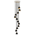 Load image into Gallery viewer, Nula Multi Light Pendant - Shell Black Finish with Gold Leaf Finish
