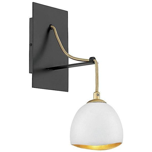 Nula Wall Light - Shell White Finish with Gold Leaf Accents