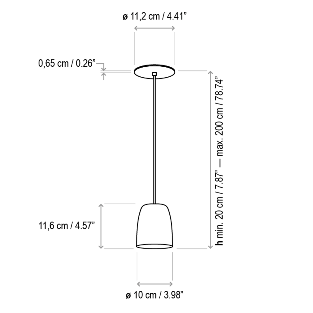 Nut LED Mini Pendant - Diagram