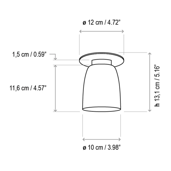 Nut LED Outdoor Flush Mount - Diagram