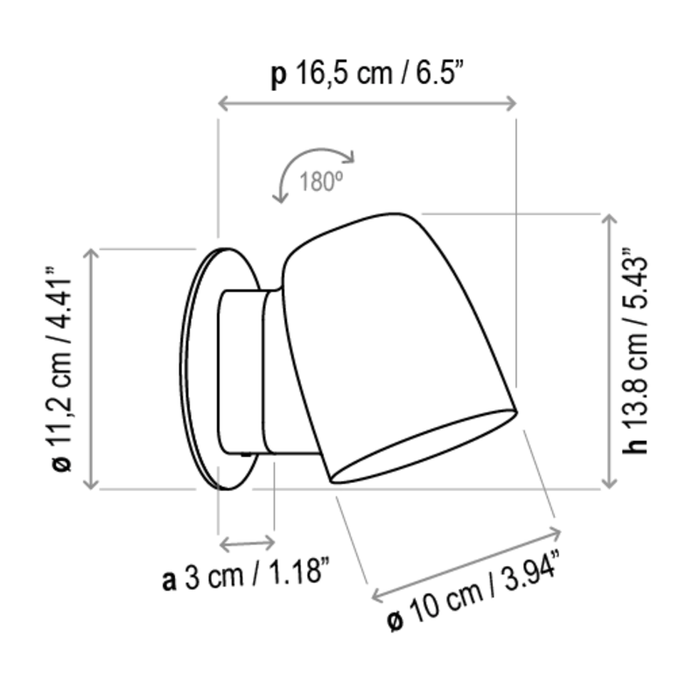 Nut LED Outdoor Wall Sconce - Diagram