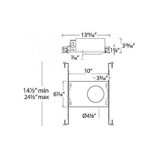 Oculux 3.5" LED New Construction IC Rated Housing - Diagram