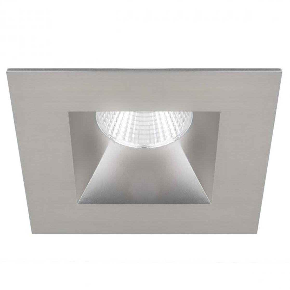 Oculux 3.5" LED Square Open Reflector Trim - Brushed Nickel Finish