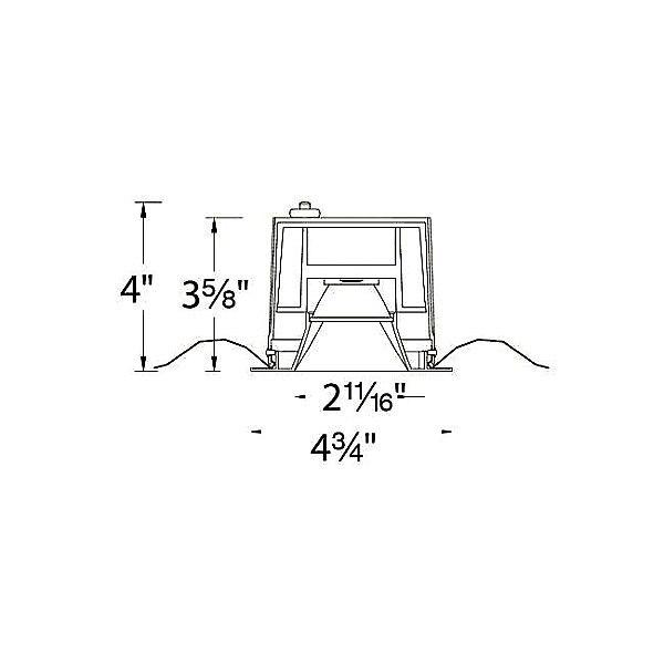 Oculux 3.5" LED Square Open Reflector Trim - Diagram