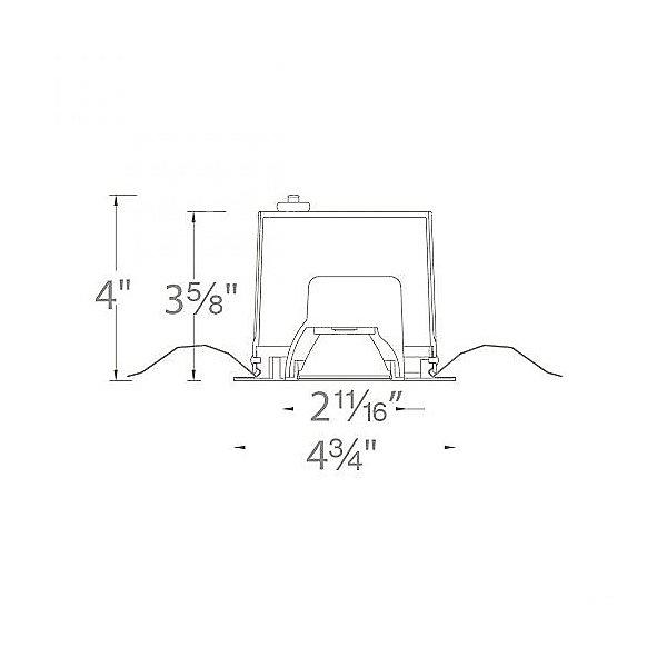 Oculux 3.5" LED Square Open Reflector Warm Dim Trim - Diagram