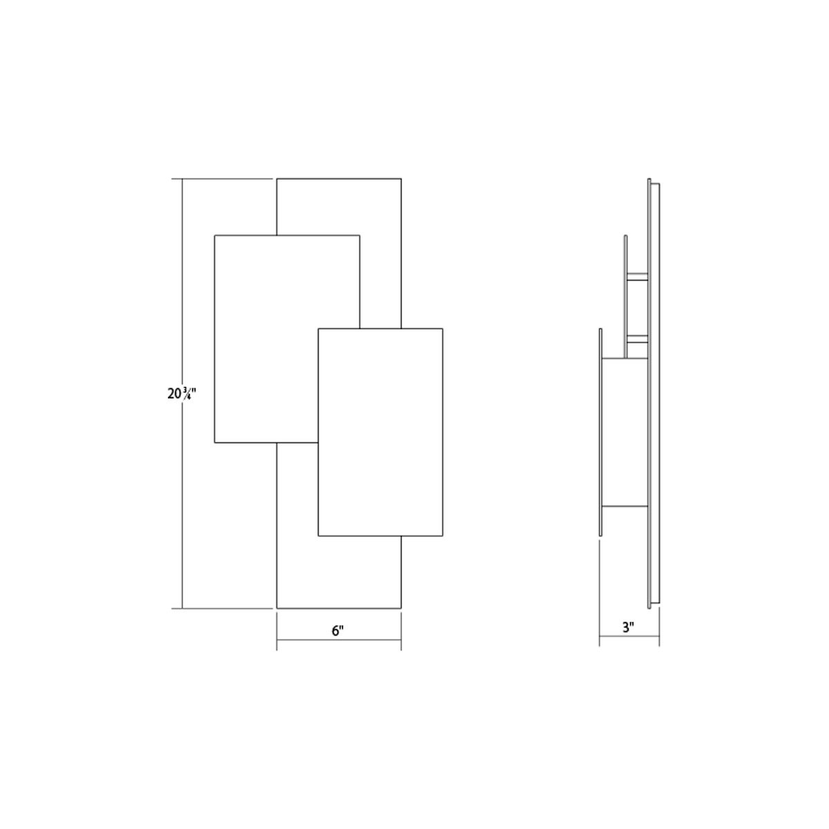 Offset Panels Indoor/Outdoor LED Sconce
