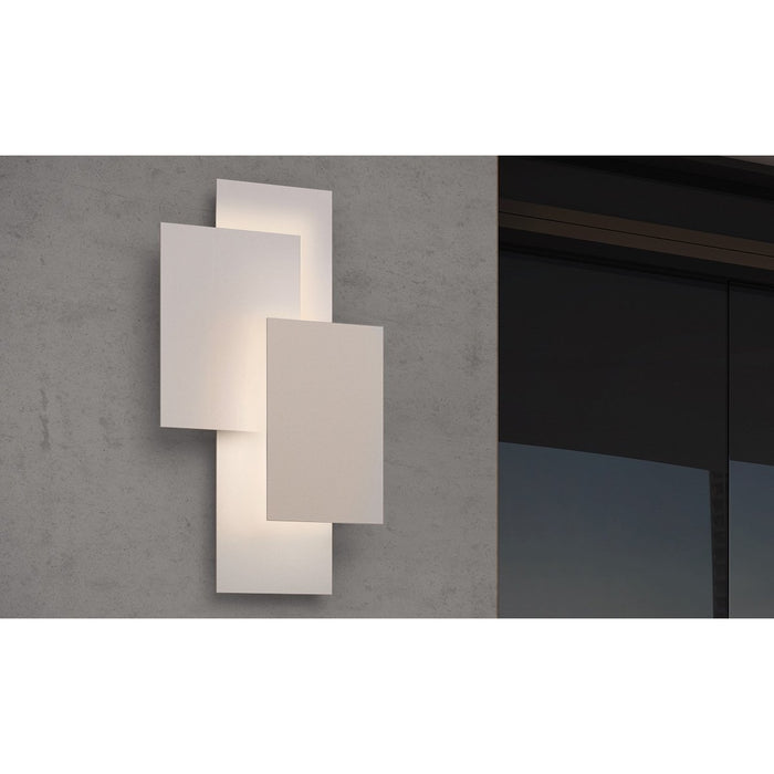 Offset Panels Indoor/Outdoor LED Sconce