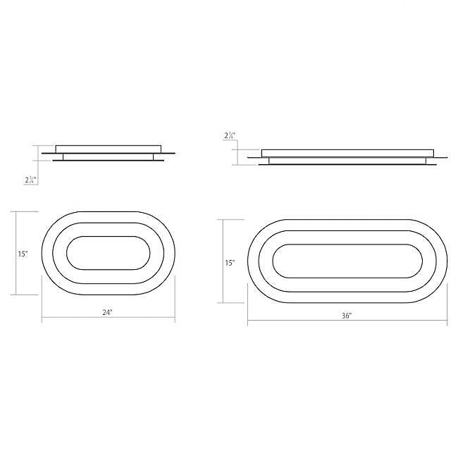 Offset Racetrack LED Flush Mount - DiagramOffset Racetrack LED Flush Mount - Diagram