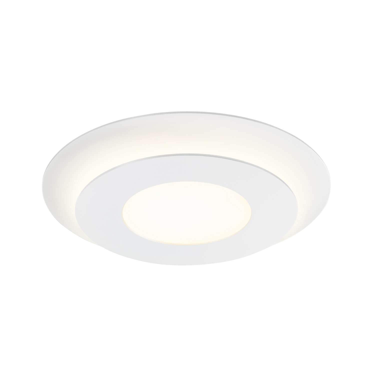 Offset Round LED Flush Mount - Textured White