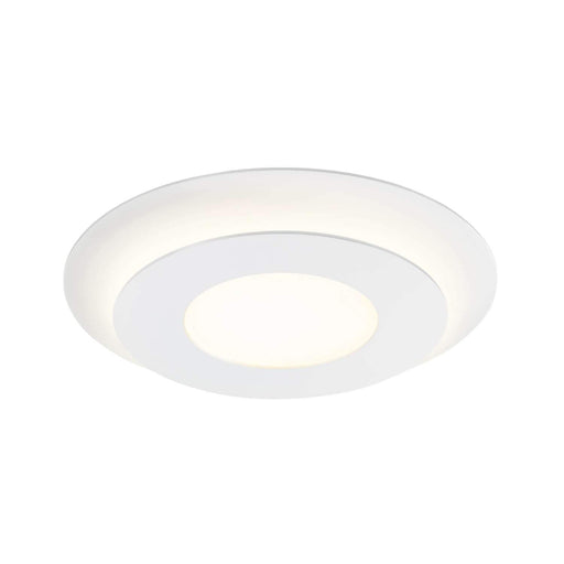 Offset Round LED Flush Mount - Textured White