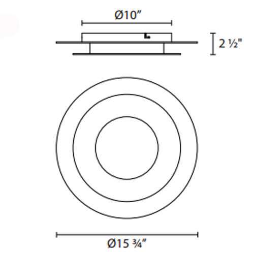 Offset Round LED Flush Mount - Diagram