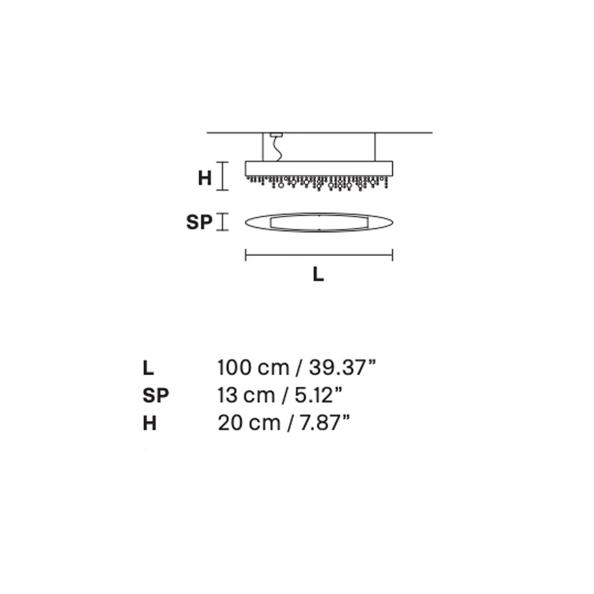 Ola 4 Light Pendant Light - Diagram