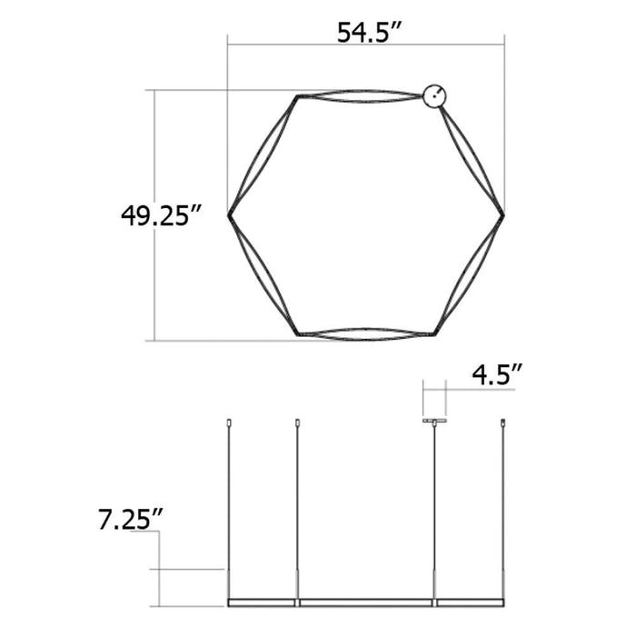 Ola Single Ring LED Pendant - Diagram