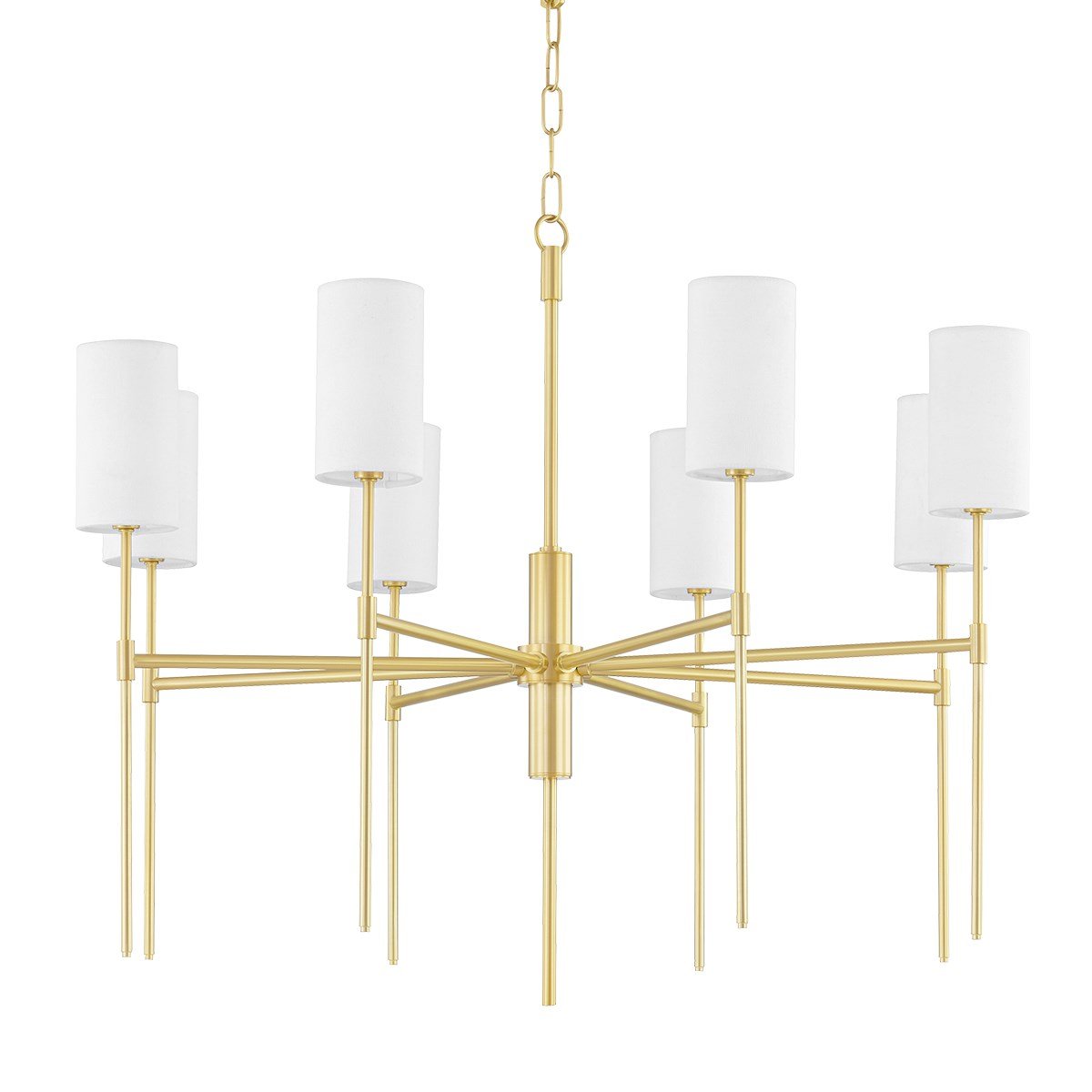 Olivia Large Chandelier - Aged Brass Finish