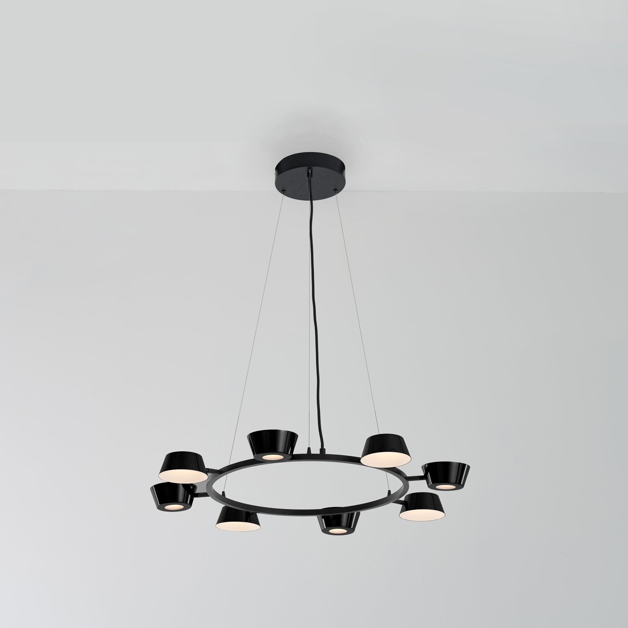 Olo LED Chandelier - Black Finish