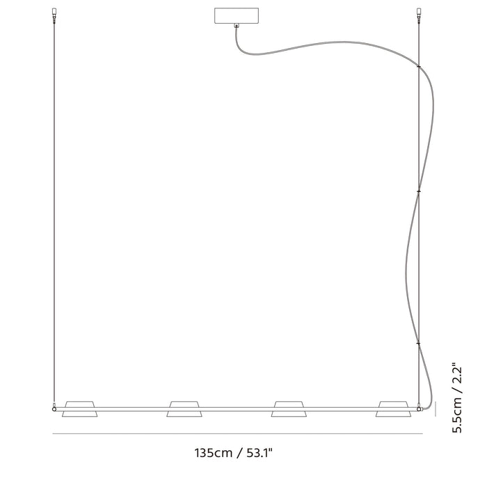 Olo LED Linear Suspension - Diagram