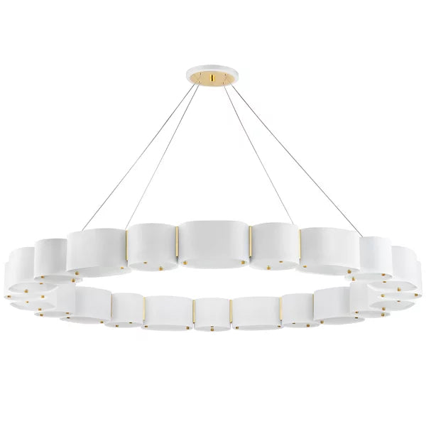 Opal Chandelier - Soft White Vintage Brass