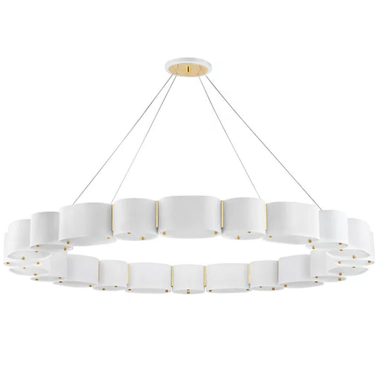 Opal Chandelier - Soft White Vintage Brass