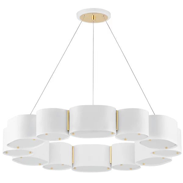 Opal Chandelier - Soft White Vintage Brass