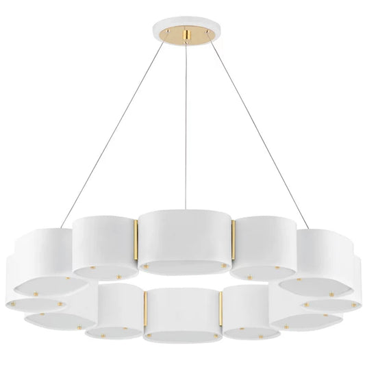 Opal Chandelier - Soft White Vintage Brass