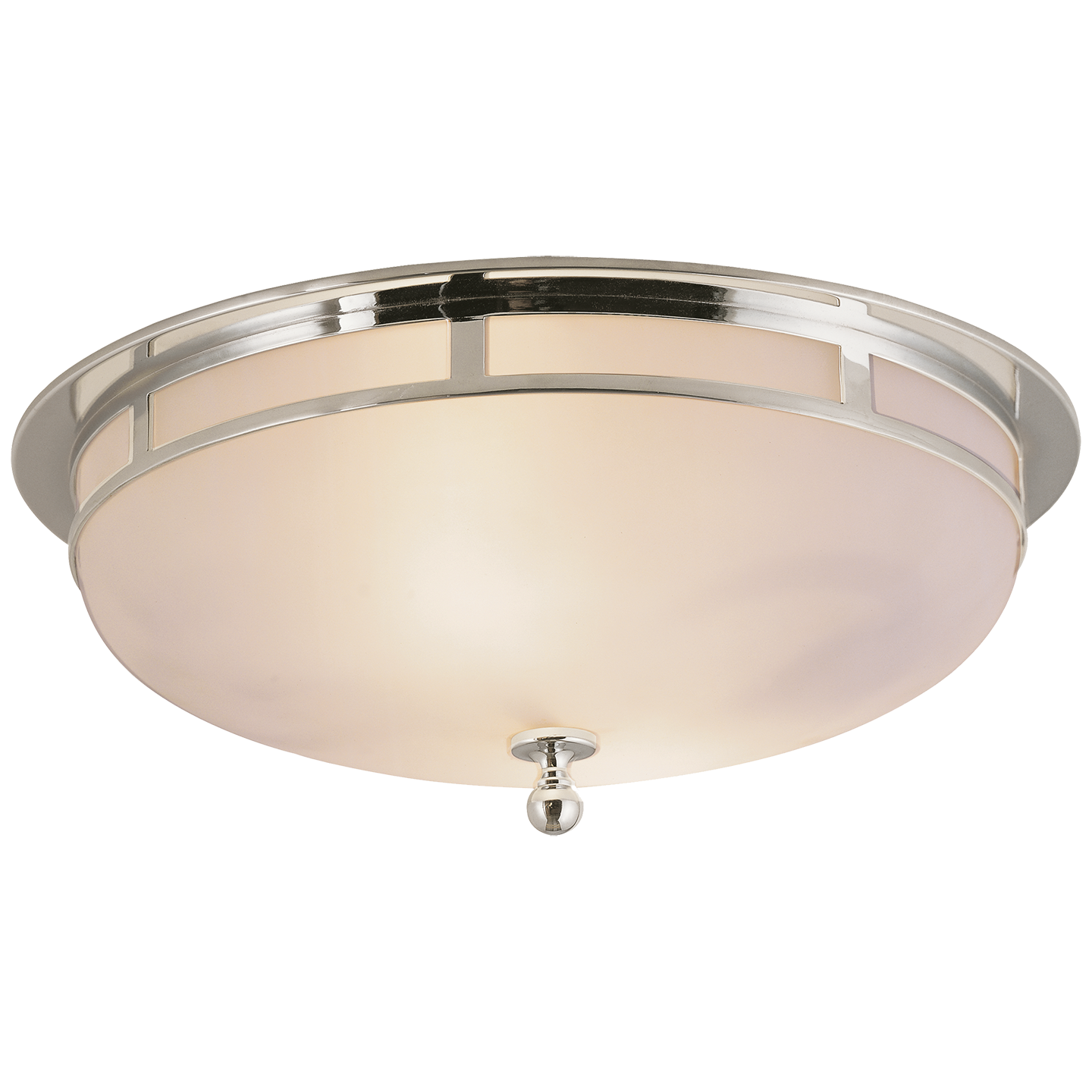 Openwork Large Flush Mount - Polished Nickel Finish