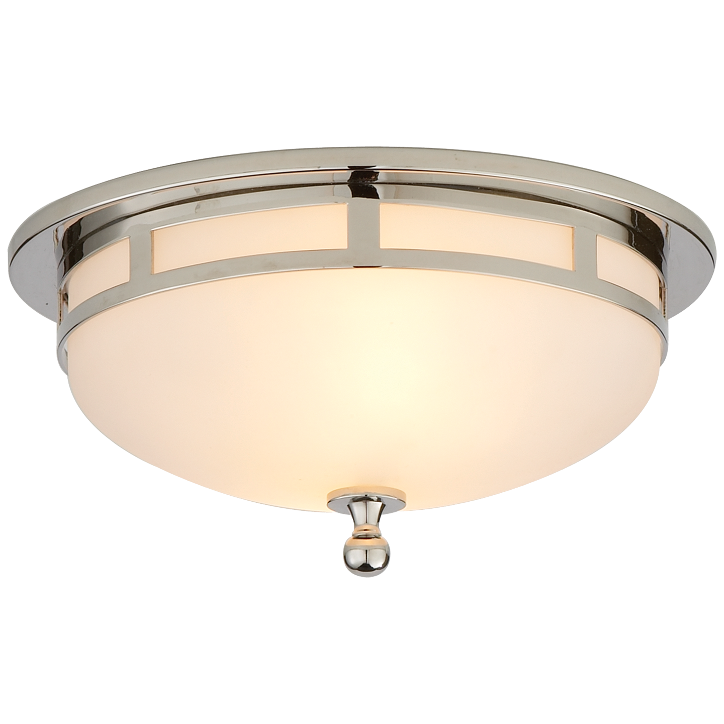 Openwork Small Flush Mount - Polished Nickel Finish