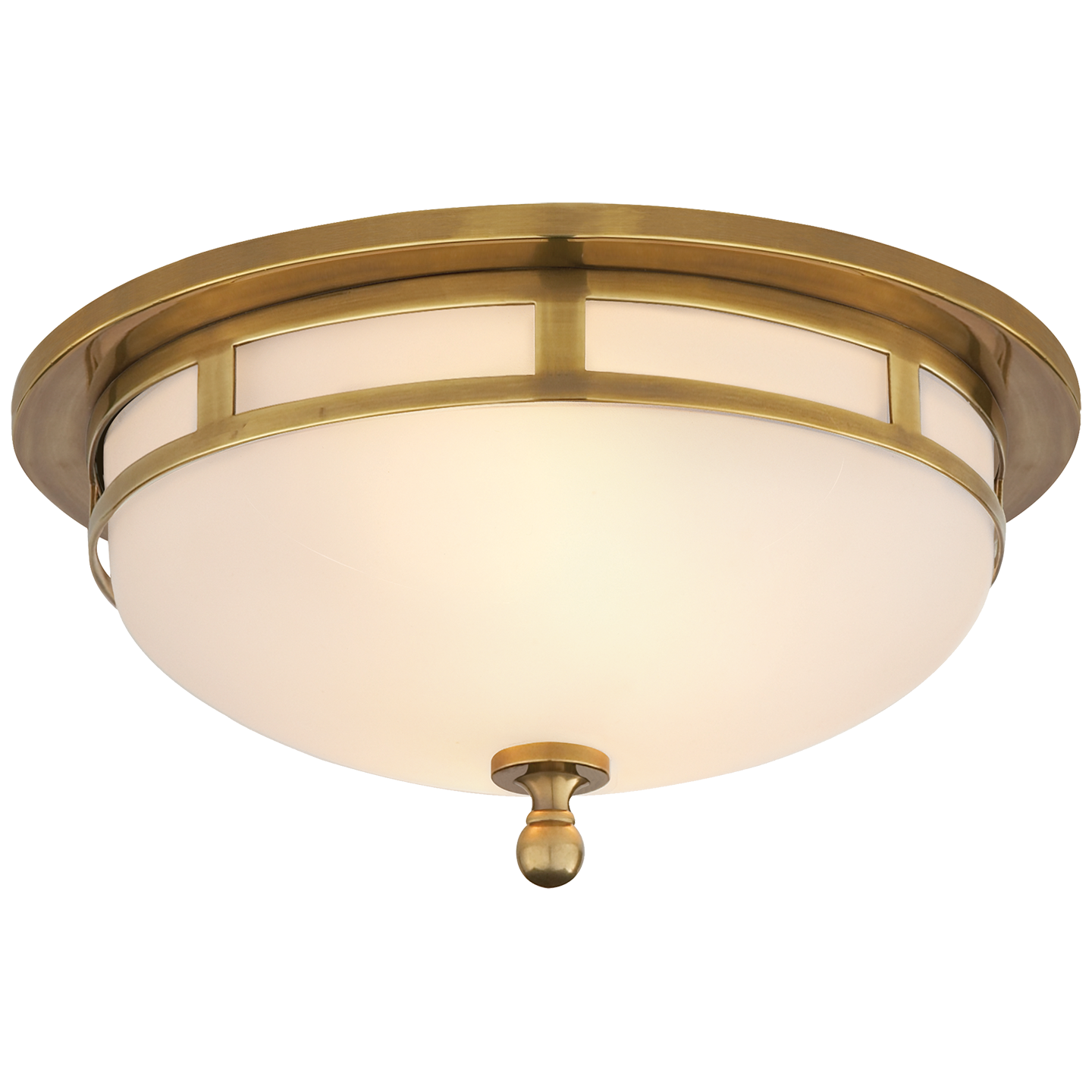 Openwork Small Flush Mount - Hand-Rubbed Antique Brass Finish