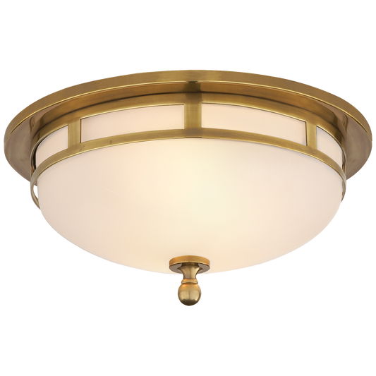 Openwork Small Flush Mount - Hand-Rubbed Antique Brass Finish