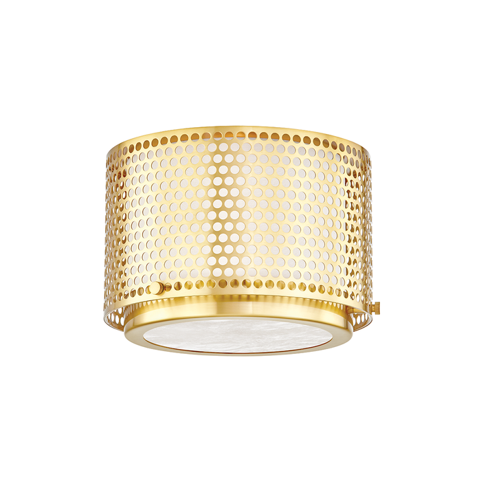 Oracle Small Flush Mount - Aged Brass Finish